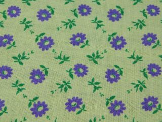 Vintage Cotton Feedsack Fabric Quilt Lavender Purple Yellow Floral Print 37x44 "