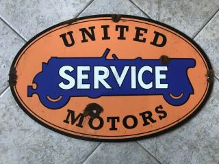 Antique Style Barn Find Look United Motors Dealer Service Large Sign.