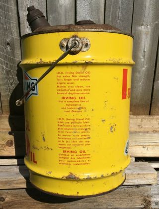 Vintage 1960’s Irving Diesel Oil 5 Imperial Gallon Can 2