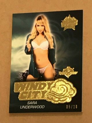 2019 Sara Underwood Benchwarmer 5/10 40th National Gold Foil Windy City Card