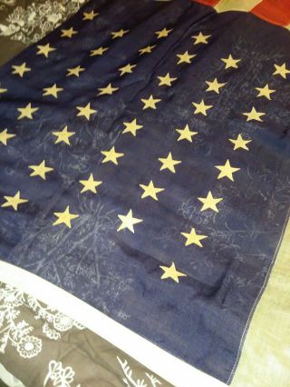 Distressed Antique 45 Star US American Flag 66 