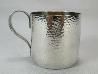 Rare Sterling Silver Hammered Cup George Shreve San Francisco " 8 Reale Coin "