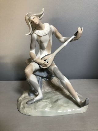 Lladro Vintage Troubadour Playing Mandolin Made In Spain For Fran