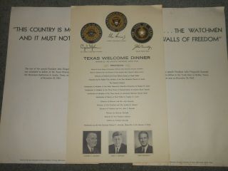 1963 John F Kennedy Jfk Assassination Texas Welcome Dinner Program Speech Texts