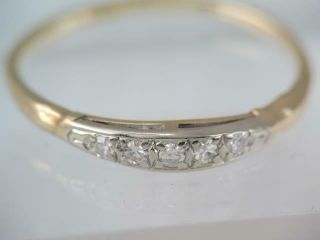 Vintage Orange Blossom 14k Solid Gold & Diamond Wedding Band Ring
