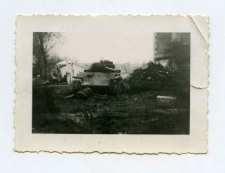 Photo Of A Knocked Out German Panther Tank