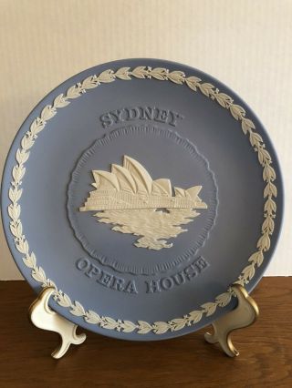 Wedgwood Blue Jasperware Commemorative Plate: Sydney Opera House