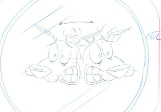 Courage The Cowardly Dog Cel Layout Drawing From Cartoon Network With N Seal