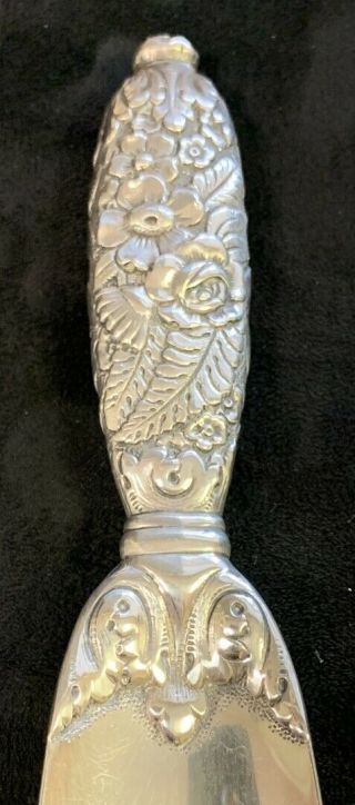 Antique Tiffany & Co Sterling Silver Repousse Flowers Shoe Horn