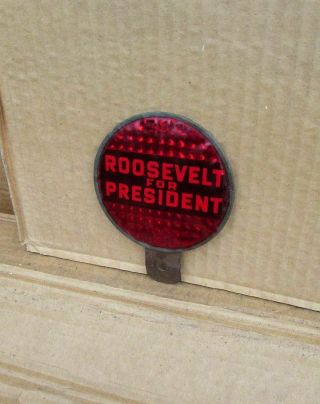 Vintage President Fdr Roosevelt Election Political License Plate Topper