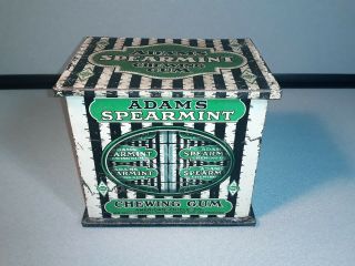 1900 ' s Adams Spearmint Chewing Gum Tin Store Display American Chicle Co LOOK 2