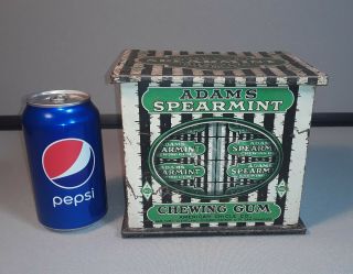 1900 ' s Adams Spearmint Chewing Gum Tin Store Display American Chicle Co LOOK 3
