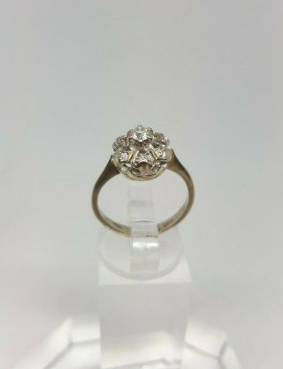 Art Nouveau/art Deco 18k White Gold Ring With Diamond Solitaire