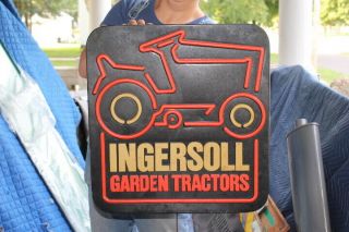 Vintage Ingersoll Garden Tractors Farm Gas Oil 19 " Embossed Lighted Sign