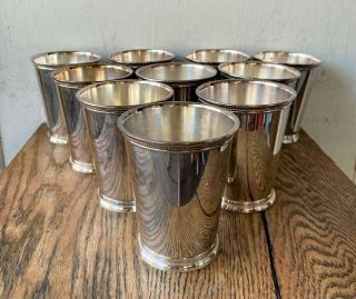 Set Of 10 Webster Wilcox International Silver 425 Large Julep Cups - 4 5/8 "