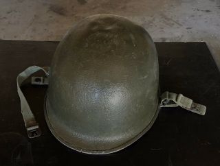 Late Ww2 Us M1 Steel Helmet Shell Front Seam Swivel Bales Airborne Paratrooper
