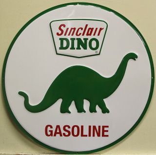 Sinclair Dino Gasoline Vintage Porcelain Sign 24 Inches Round