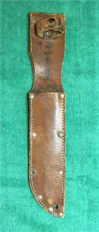 Wwii Leather Scabbard For Usmc / Usn Mark 2 “ka - Bar” Knife,  Named
