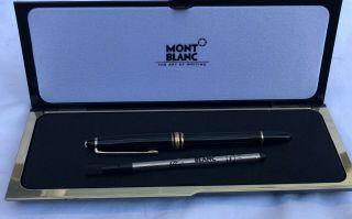 Vintage Mont Blanc Meisterstuck Roller Ball Black And Gold With Serial Number