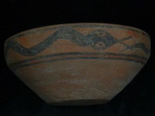 Ancient Large Size Teracotta Painted Bowl With Serpet Indus Valley 2500 Bc Pt431