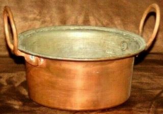 Antique Vintage Copper Kettle Cauldron Apple Butter Or Candy Pan