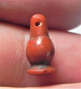 Zurqieh - Af1050 - Ancient Egypt,  18th Dynasty Red Jasper Poppy Seed Bead.  1400 B.  C