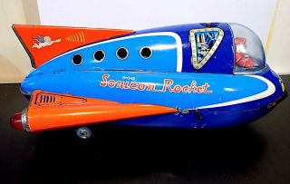Vintage Tinplate Battery Operated Sonicon Rocket,  Modern Toys (m - T),  Japan.  Af