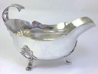 Antique French Sterling Silver Sauce / Gravy Boat - C1840 By Veyrat (218g)