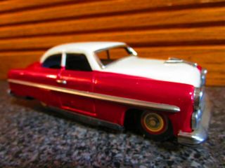 Vintage Battery Operated 1951 Ford Sedan Toy Tin Car Made In Japan