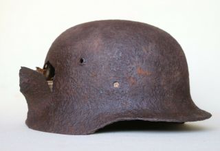 Ww2 German Bunker Findings.  The Battle For Stalingrad.  Helmet Splinter - Pierced