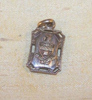 Vintage Kappa Alpha Theta Sorority Small Crest Pendant,  Gold On Silver Old