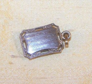 VINTAGE Kappa Alpha Theta sorority small crest pendant,  gold on silver OLD 2