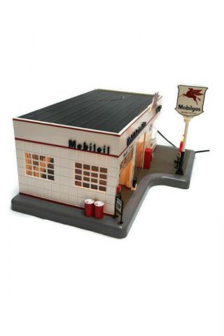 Danbury Lighted 1950’s Mobil Gas Service Station Clock 1:43 Scale 3