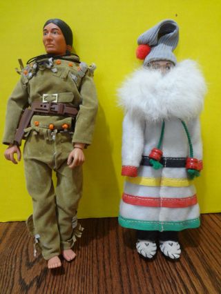 Native Indien Art Eskimo Inc.  Figurines Quebec Canada With Tag 9 1/2 " Fast S/h