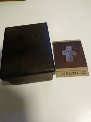 Jan Barboglio House Blessing Hand Forged Iron Cross,  Nail,  Box & Card 2