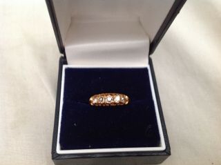 Antique Edwardian 18ct Yellow Gold Diamond Ring (london)