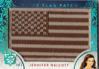 2019 Benchwarmer 25 Years Jennifer Walcott 1/1 Flag Patch Card Ice Blue