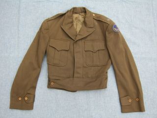 Org Ww2 Us Army Af Officers Tailored Dark Elastique Ike Jacket Bullion Patch Idd