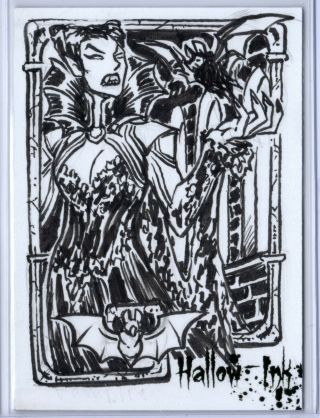 Mel Uran Sketch Card Perna Studios Hallow - Ink Vampire