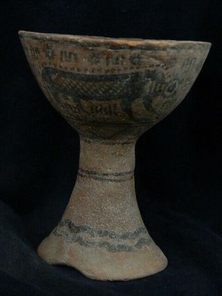 Ancient Large Size Teracotta Painted Cup With Lions Indus Valley 2500 BC PT104 2