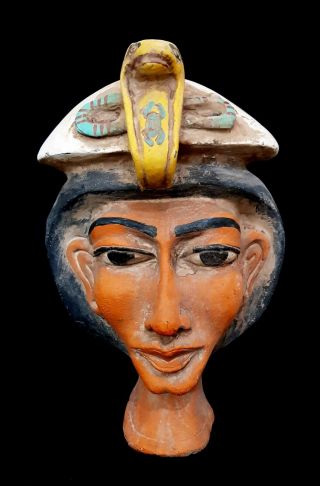 King Bust Egyptian Pharaoh Figurine Statue Ancient Mask Egypt Tall Sculpture Tut