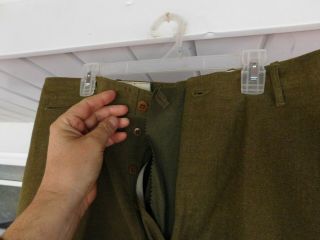 WW2 US Army Officers Button Fly Wool Pants/Trousers Size 36x33 - 1942 M - 1937 2