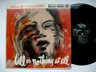 1957 Billie Holiday Ben Webster All Or Nothing At All Verve Trumpet Vg,  Vinyl Lp