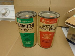 Vintage Bob Hoffman York High Proteen /instant Energy Broth Cans Empty