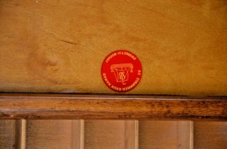 Vintage AS Strommen Bruk Hamar Accordion Style Wooden Sewing Box W/ Legs MAPLE 2