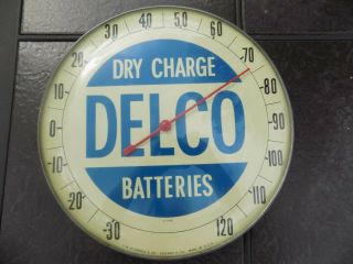 Vintage Delco Automotive 12 " X 12 " Thermometer Weather Temperature Instrument
