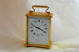 Vintage Swiss Made Tiffany & Co.  Brass/quartz Desk Carriage Clock