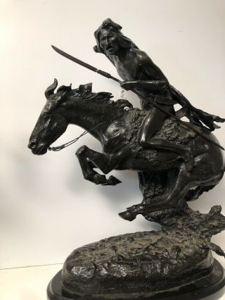 Frederic Remington Bronze Statue “The Cheyenne” 20 X 23 Signed Sculpture 3