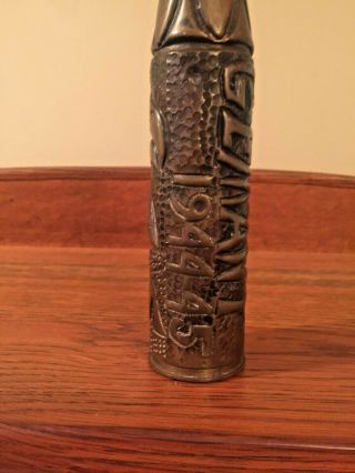 Wwii Ww2 Trench Art Artillery Shell 1944 - 45 Usm Carved Eagle 