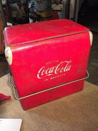 Vintage Action Coke Coca Cola Cooler Galvanized Can Opener Arkansas Unrestored
